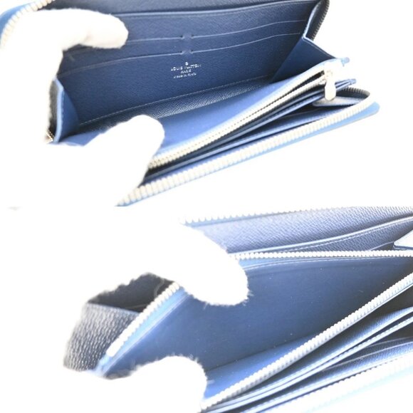 LOUIS VUITTON LV Logo Zippy Wallet Epi Leather Saphir Blue SHW M60435 32KB286 - Picture 10 of 13